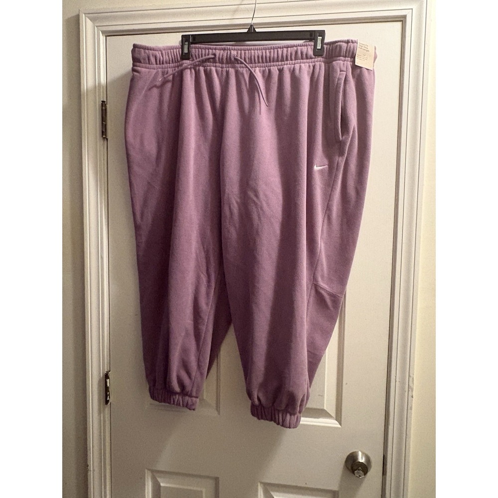 Nike Women's Therma-FIT Loose Fleece Jogger Full Pants in Purple Plus Sz 3X